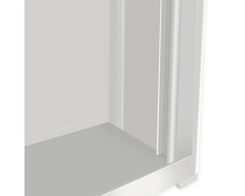 Detailaufnahme eines weißen Regalschranks