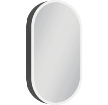 LED-Spiegelschrank DSK Oval Torino BxHxT 45x80x13.2 cm schwarz