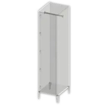 Hochschrank Devo Lotos 190x45x53 cm mit Spiegeltür Anschlag links grau