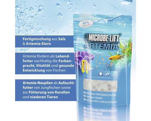 Microbe-Lift Artemia Fertigmischung aus Salz und Artemia-Eiern, 195 Gramm