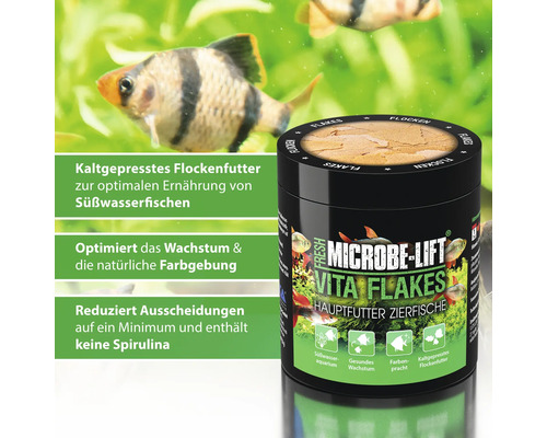 Microbe Lift Vita Flakes Fischfutter für Süßwasserfische