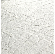 Nahaufnahme einer weißen strukturierten Tapete mit Blattmuster