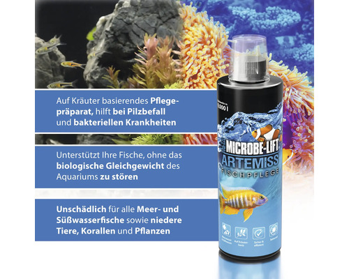 Microbe-Lift Artemiss Fischpflege zur Behandlung von Pilzbefall und bakteriellen Krankheiten