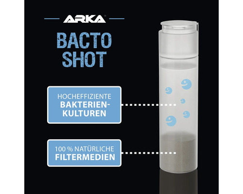 Arka Bactos Shot mit Bakterienkulturen und Filtermedien