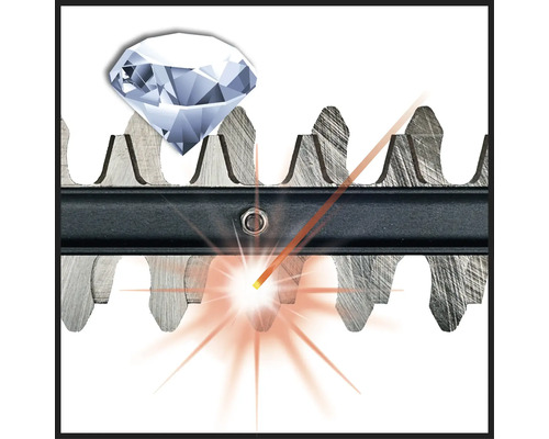 Abbildung der lasergeschnittenen Klingen einer Heckenschere mit Diamant