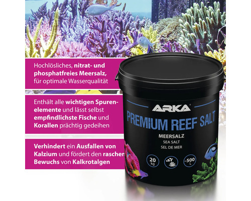 Eimer Arka Premium Reef Salt Meersalz zur optimalen Wasserqualität im Aquarium
