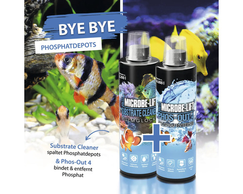 Microbe-Lift Substrate Cleaner und Phos-Out 4 für Aquarien