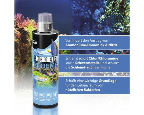 Microbe Lift Xtreme Wasseraufbereiter zur Neutralisierung von Ammoniak und Nitrit für Aquarien