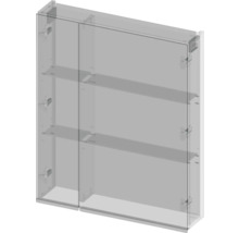 Badezimmerschrank mit Glastüren und Regalen