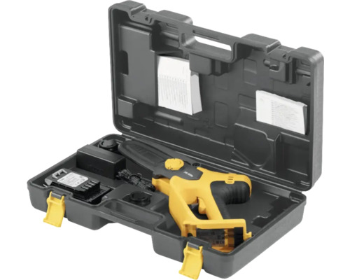 Akku-Gras- und Strauchschere im Aufbewahrungskoffer