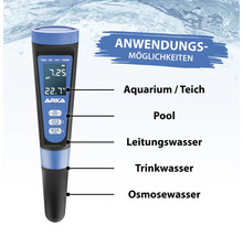 Arka pH-Meter zur Bestimmung des pH-Werts von Aquarium, Teich, Pool, Leitungswasser, Trinkwasser und Osmosewasser