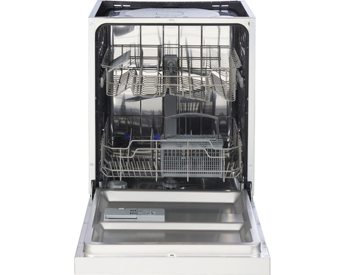 Innenansicht eines Geschirrspülers mit herausgezogenem Korb