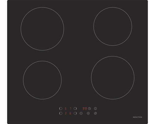 Induktionskochfeld mit vier Kochzonen und Digitalanzeige