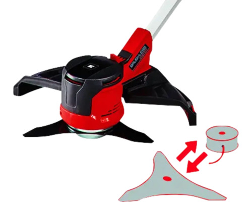 Einhell Akku-Rasentrimmer mit Faden und Messer