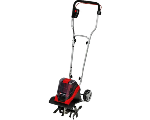 Einachser mit Rädern und rot-schwarzem Gehäuse
