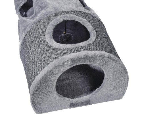 Katzenhöhle mit mehreren Eingängen und Spielzeug