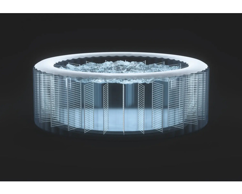 Rundes aufblasbares Spa mit Wasserfüllung.