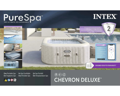 Intex PureSpa Chevron Deluxe aufblasbarer Whirlpool für bis zu vier Personen