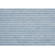 Nahaufnahme eines blauen Sichtschutzes mit horizontalen Streifen