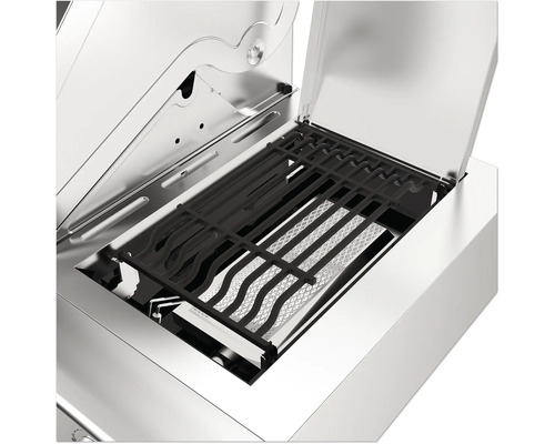 Innenansicht eines Gasgrills mit Grillrost