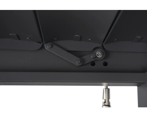 Detailansicht der Lamellenmechanik einer Terrassenüberdachung