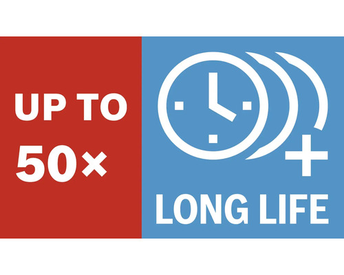 Symbol für bis zu 50-fache Lebensdauer