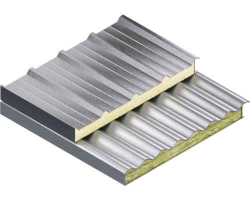 Sandwichplatten mit Trapezprofil und Isolierung