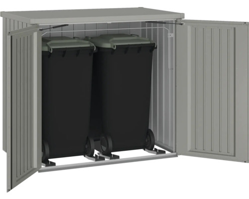 Mülltonnenbox mit zwei Mülltonnen