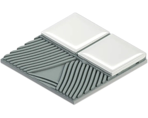 Illustration von Fliesen, die auf Fliesenkleber verlegt werden