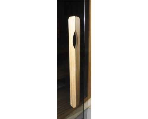 Holztürgriff mit ovaler Aussparung für eine Sauna