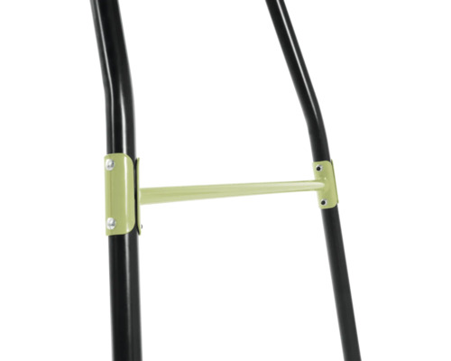 Detailansicht eines Metallgestells mit Verbindungsstück