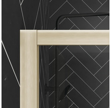 Raumdusche Aurlane Golden Edge 1200x2000 mm Echtglas Klar hell gold Reversibel mit 400 mm Klappwand