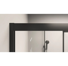 Eckeinstieg mit Schiebetür Aurlane Factory Black Eclipse 900x900x2000 mm schwarz Reversibel