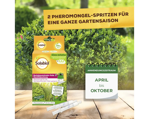 Solabiol Buchsbaumzünslerfalle Nachfüllpackung mit Pheromongel-Spritzen zur Anwendung von April bis Oktober