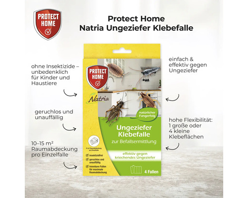 Protect Home Natria Ungeziefer Klebefalle zur Befallsermittlung, ohne Insektizide