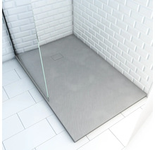 Rechteckduschwanne Aurlane Stone 120x80x2,6 cm steingrau matt
