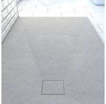 Rechteckduschwanne Aurlane Stone 120x80x2,6 cm steingrau matt