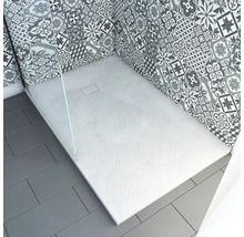 Rechteckduschwanne Aurlane Stone 140x90x2,6 cm weiß matt