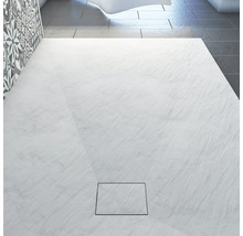 Rechteckduschwanne Aurlane Stone 140x90x2,6 cm weiß matt