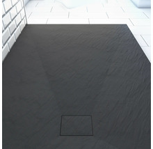 Rechteckduschwanne Aurlane Stone 140x90x2,6 cm anthrazit matt