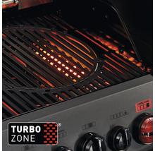 Turbozone eines Grills mit Grillrost und Bedienelementen