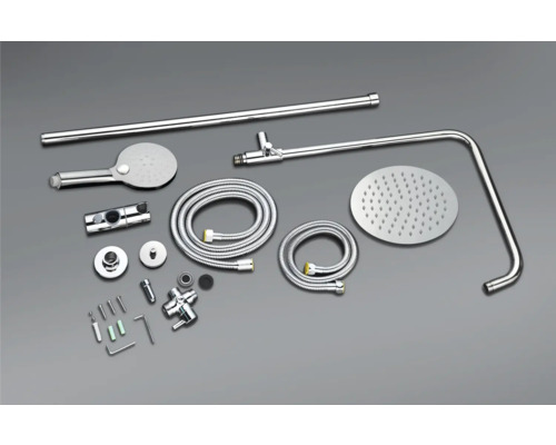 Duschsystem mit Kopfbrause, Handbrause, Brauseschlauch und Zubehör