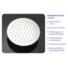 Kopfbrause Aurlane Bayala rund Ø 200 mm edelstahl PG-8102