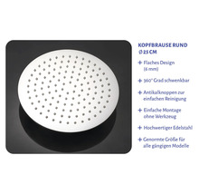 Kopfbrause Aurlane Bayala rund Ø 250 mm edelstahl PG-8103