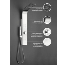 Duschpaneel Aurlane Troya W04 edelstahl gebürstet