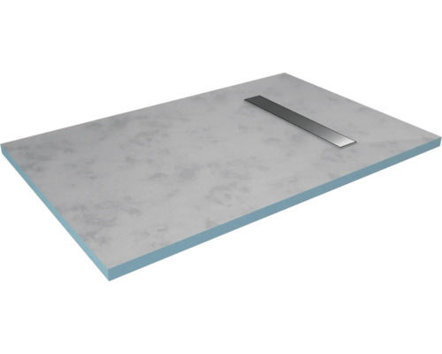 Befliesbares Duschelement Aurlane Showerplate 80x140x4 cm Rinnenabdeckung edelstahl Rechteckige Duschwanne mit Abflussrinne