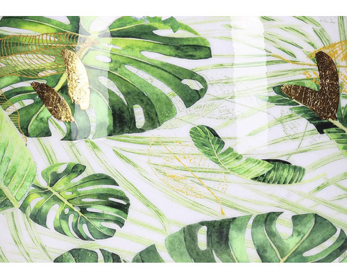 Dekor mit Monstera Blättern und Goldmuster