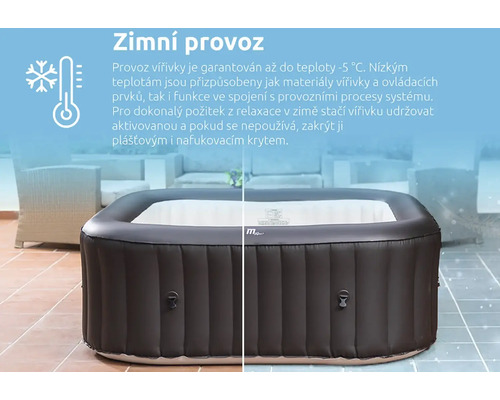 Aufblasbarer Whirlpool für den Winterbetrieb im Aussenbereich.