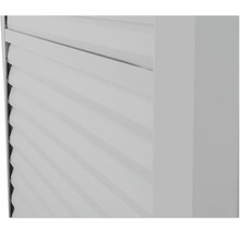 Detailansicht eines weißen Rollladens