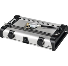 Doppelkocher für den Aussenbereich mit Regler und Gasschlauch